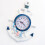 Blau-weiße Schiffsmodell-Wanduhr, 34x23cm 450g 3