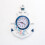 Blau-weiße Schiffsmodell-Wanduhr, 34x23cm 450g 2