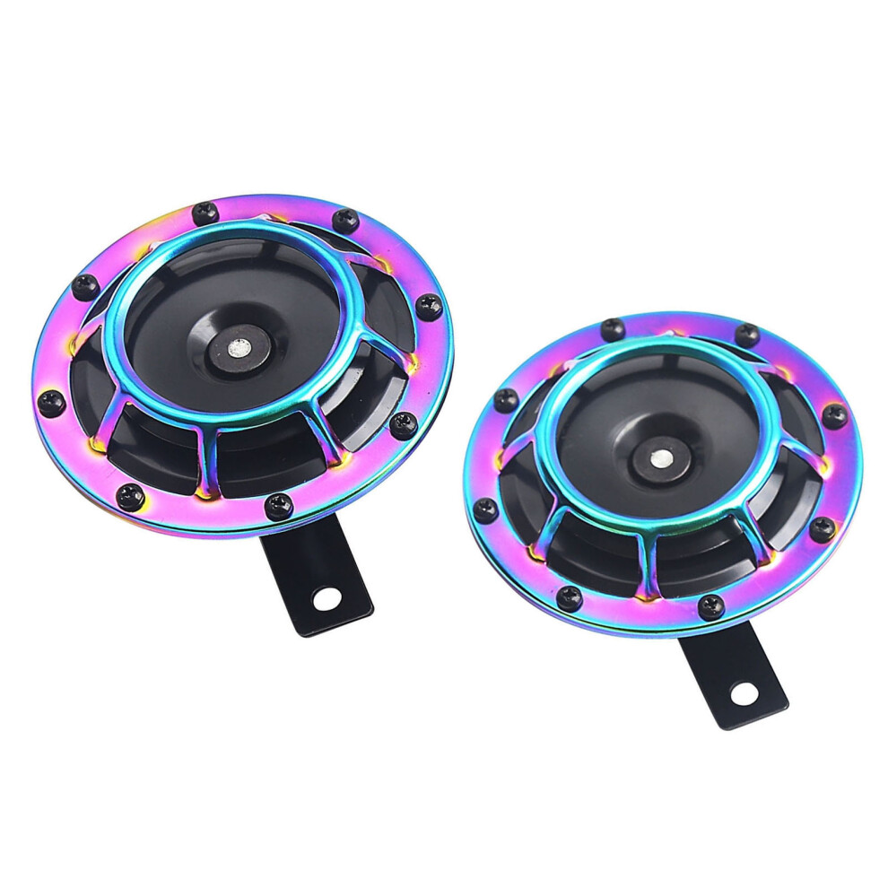 2Pcs 125Mm 12V Electric Car Horn Super Loud High Tone/Low Tone Twin Horn Kit With Protective Grill For Motorcycles Cars 8231321155458
