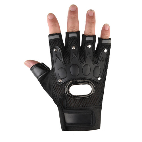 Halbfinger-Fahrradhandschuhe Mesh Schwarz Einheitsgröße
