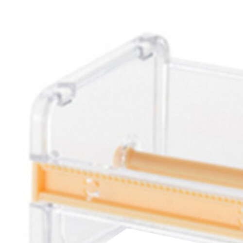 Dispensador de cinta washi, 2 barras dentadas, ABS, amarillo