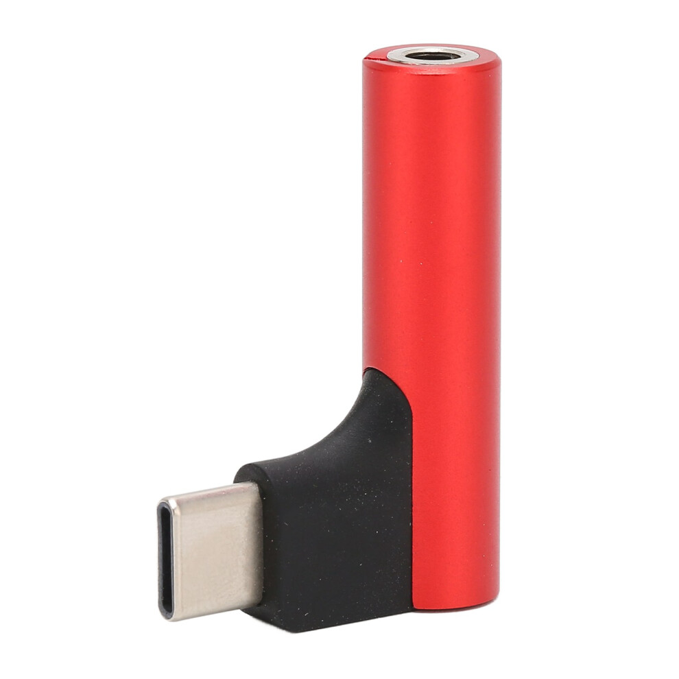 Usb C To 3.5Mm Sound Headphone Jack Adapter Type C Aux Dac Stereo Mic Hifi Right Angle Dongle For Earphone Red