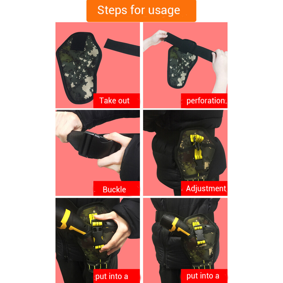 Heavy Duty 900D Oxford Cloth Drill Holster Tool Belt Pouch Bit Holder Hanging Waist Bag Drill Tool Storage Bags 3191321172662