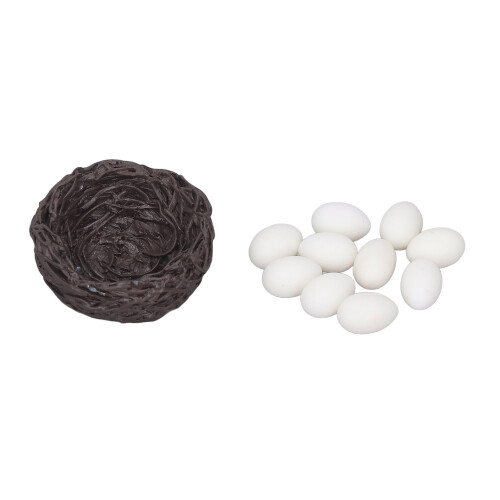Naturharz 1:12 Nest mit Eiern, 3,3  1,2 cm 1
