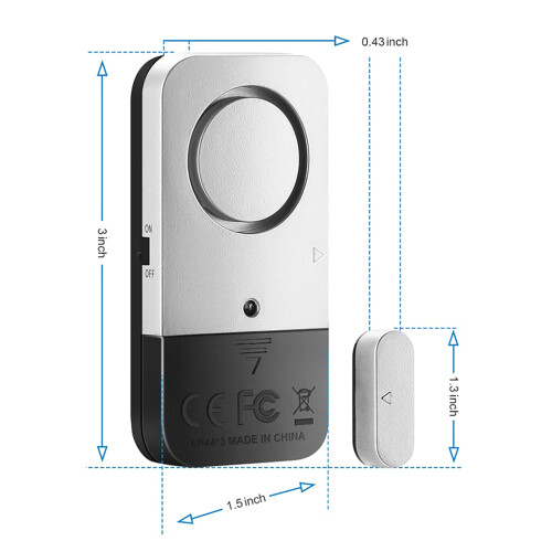 Sensor de alarma para puerta y ventana LR443, 4.5V 11.56.54.5 1