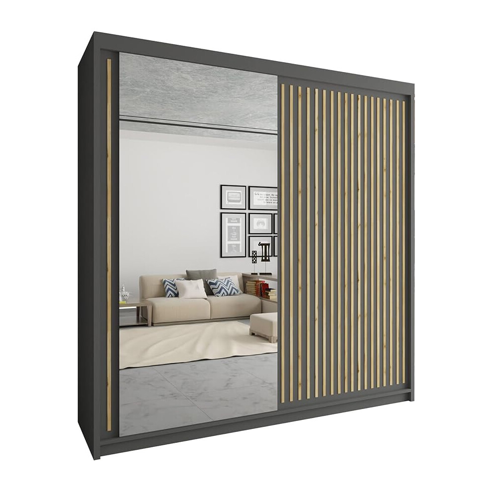 Sliding Wardrobes 4U Ltd (Grey 150Cm) Modern Royal Sliding Mirror Door Wardrobe