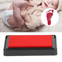 Baby-Fußabdruck-Tintenkissen Rot PVC 9,3x6,5x2,2cm