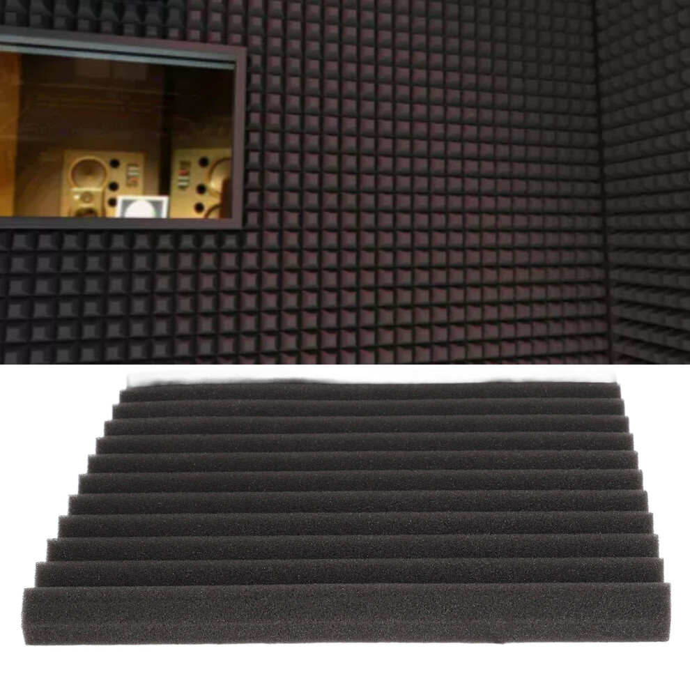 10Pcs Acoustic Panels Flame Retardant Dark Gray Foam Triangular Groove Sound Absorbing Cotton 4611321176921