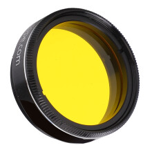 Filtro de 1,25 pulgadas con vidrio amarillo claro y caja de almacenamiento