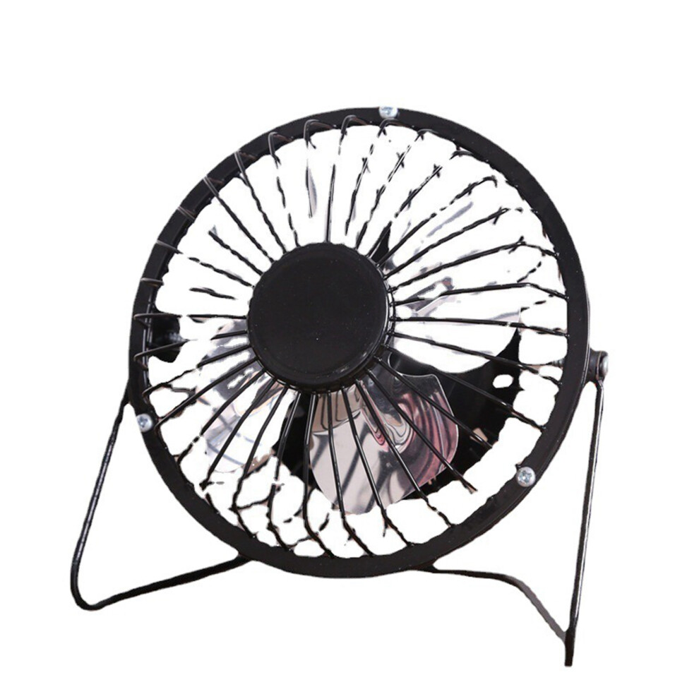 4 Inch Mini Desktop Fan USB Charging Metal Personal Small Air Circulator Cooling Fan Black-image-OPC-PHVDKYS-NEW