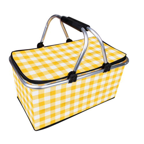 Cesta Aislada Plegable Gen Style - Cuadros Amarillos 1