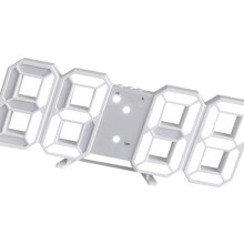 3D-LED-Wanduhr - weiße Schrift, Kunststoff - Alarm