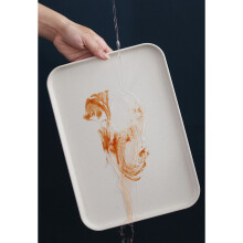 M Lila Weizenstroh Nordic Servier-Tablett 31x22,5 cm