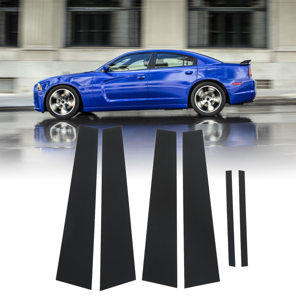 6Pcs Pillar Post Decal Trim Gloss Side Door Window Cover Trim Replacement For Dodge Charger Replacement For Dodge Charger 2011Â2021 Black 4281321186338