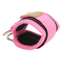 Fitness Ankle Buckle Leg Strength Trainer with Double D Rings and Rubber Straps for Men and Women Pink