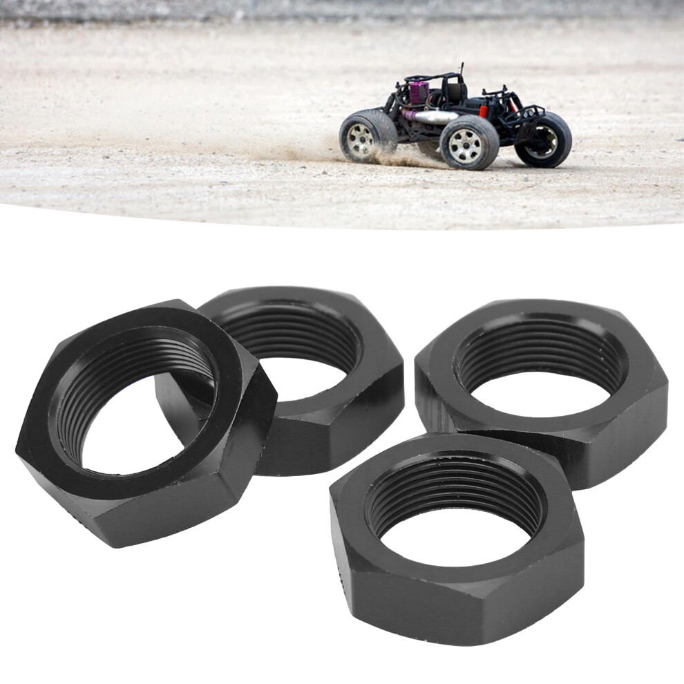 4 Pcs 24Mm Wheel Hex Hub Nut Aluminum Alloy High Strength 24Mm Hex Hub Nut For Arrma 1/5 Outcast Kraton 8S Black 7901321188602
