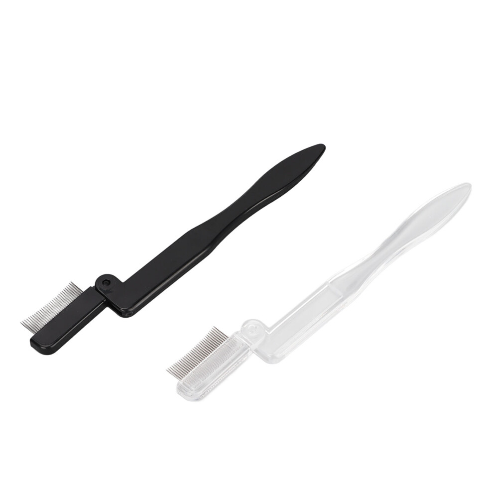 Eyelash Comb Foldable Stainless Steel Teeth Mascara Applicator Eyebrow Grooming Brush 2pcs