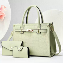 (Green ) 3 Piece Classic Sleek Handbag Set