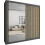 (Grey , 203cm) Modern Royal Sliding Mirror Door Wardrobe 1