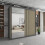 (Grey , 203cm) Modern Royal Sliding Mirror Door Wardrobe 3