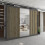 (Grey , 250cm) Modern Royal Sliding Mirror Door Wardrobe 3
