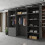 (Grey , 250cm) Modern Royal Sliding Mirror Door Wardrobe 4