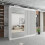 (White , 150cm) Modern Royal Sliding Mirror Door Wardrobe 3