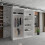 (White , 150cm) Modern Royal Sliding Mirror Door Wardrobe 4