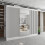 (White , 250cm) Modern Royal Sliding Mirror Door Wardrobe 3