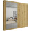 (Oak, 150cm) Modern Royal Sliding Mirror Door Wardrobe 1