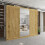 (Oak, 250cm) Modern Royal Sliding Mirror Door Wardrobe 3