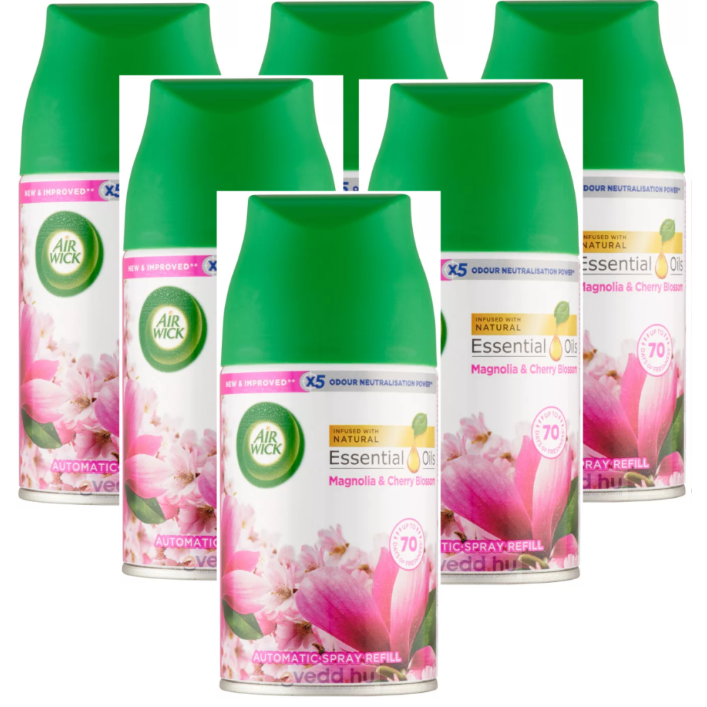 Air Wick 6 X Freshmatic Max Automatic Spray Refill 250Ml - Magnolia & Cherry Blossom