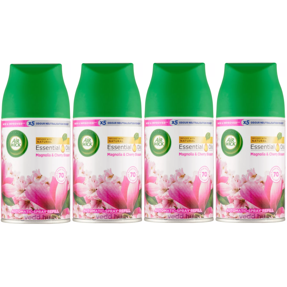Air Wick 4 X Freshmatic Max Automatic Spray Refill 250Ml - Magnolia & Cherry Blossom