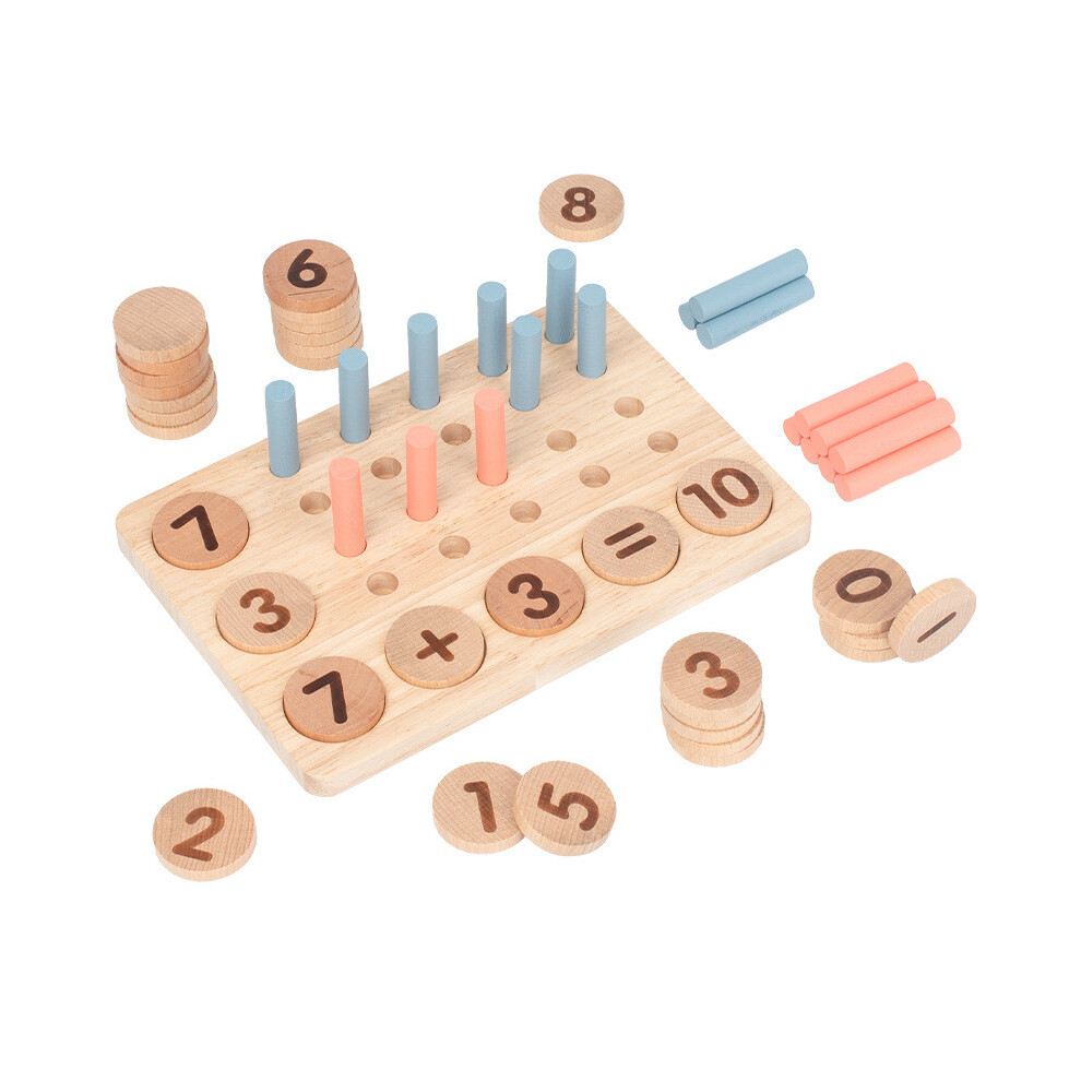 Rompecabezas De Juguete De Madera Con NúMero De Aprendizaje De MatemáTicas A Juego Tablero AritméTico Para NiñOs-image