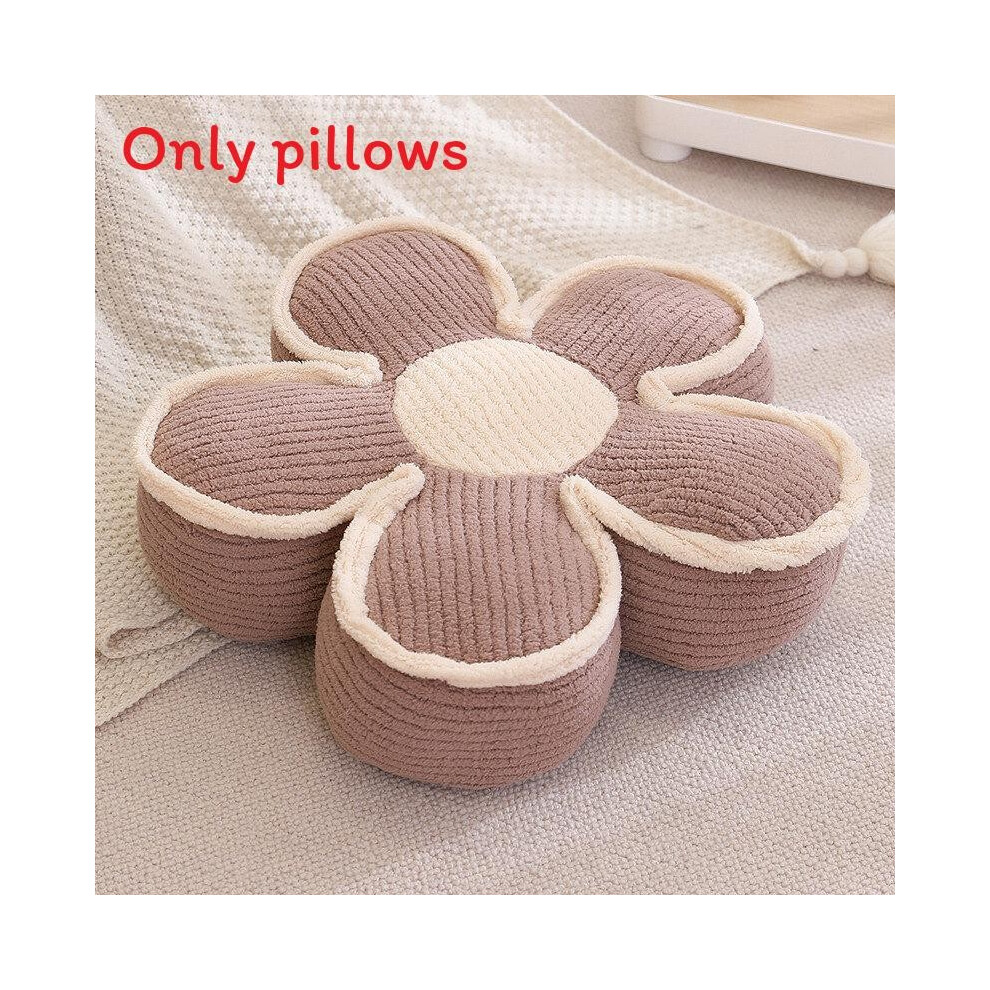 (Brown ,19cm)Coussin confortable en peluche fleurie avec oreillers design épissé pour canapé-lit utilisation salon