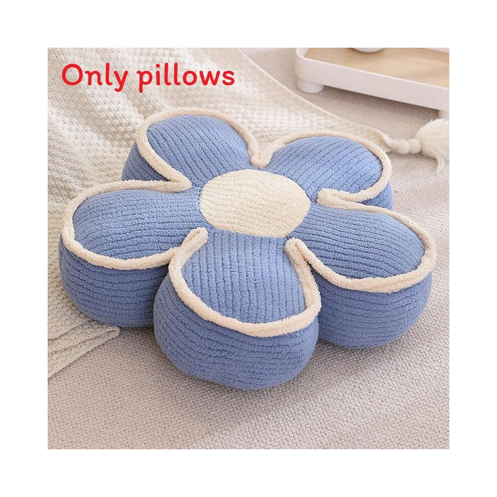 (Blue ,19cm)Coussin confortable en peluche fleurie avec oreillers design épissé pour canapé-lit utilisation salon