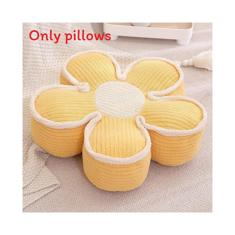 (Yellow ,19cm)Coussin confortable en peluche fleurie avec oreillers design épissé pour canapé-lit utilisation salon
