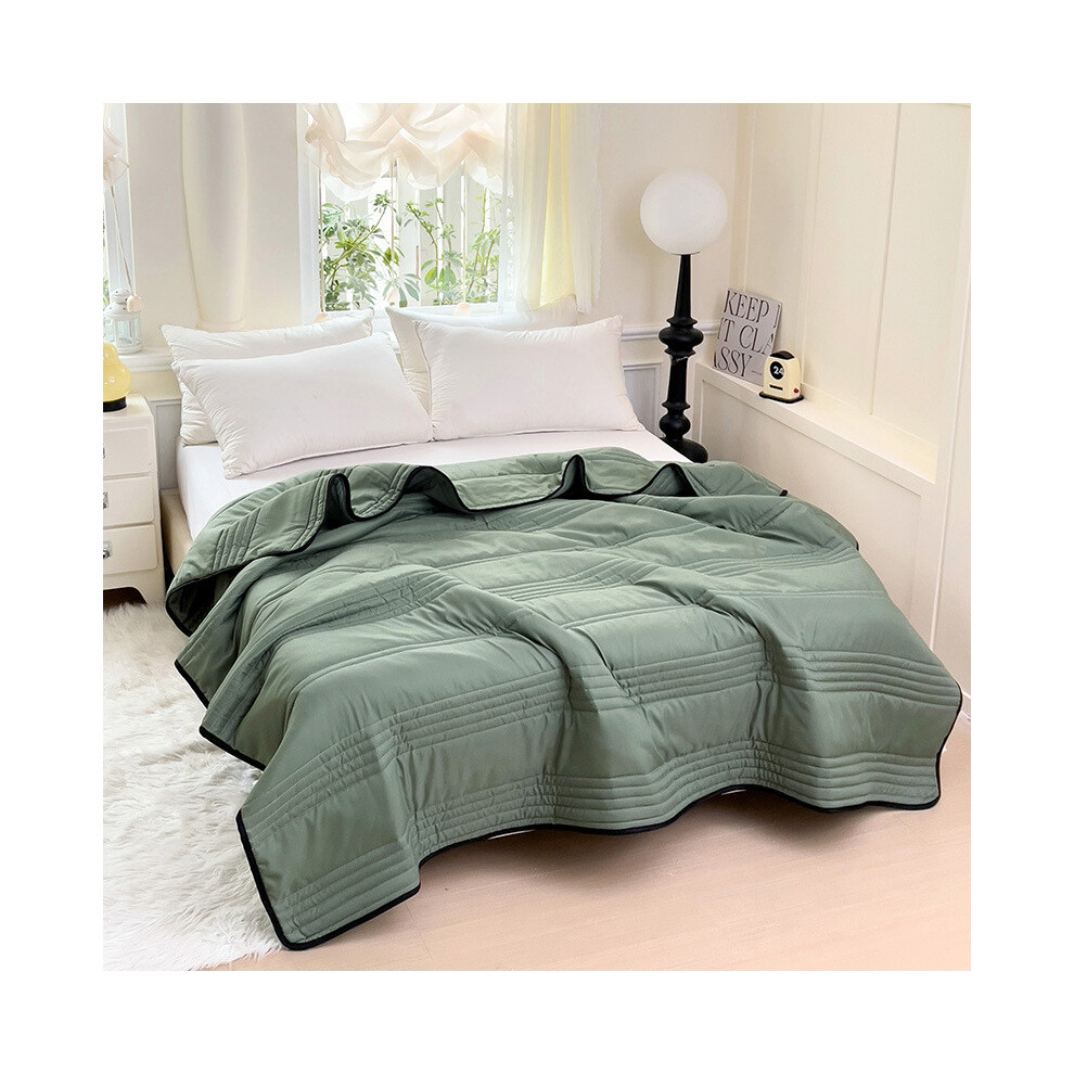 (Green,150x200cm)Parure de lit climatisée été couleur unie pour chambre cadeau légère