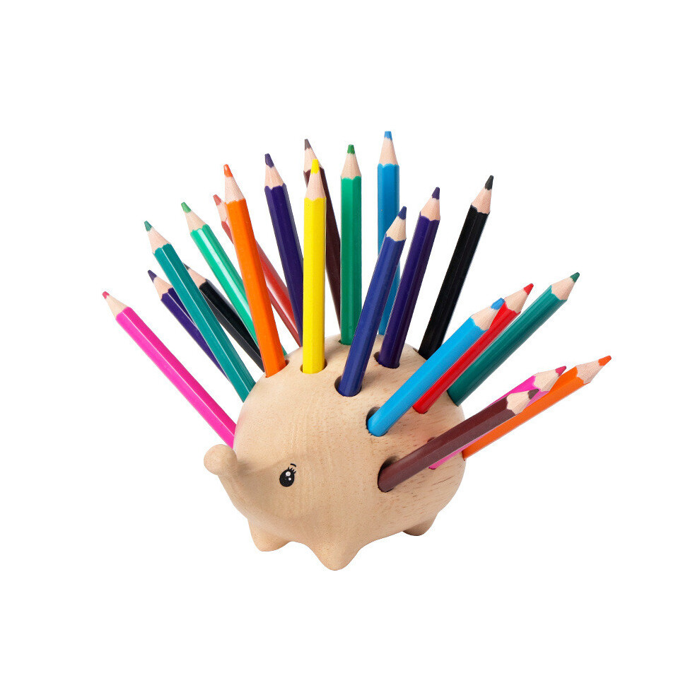 Porte-crayon en bois créatif hérisson stylo tasse rangement décoration bureau