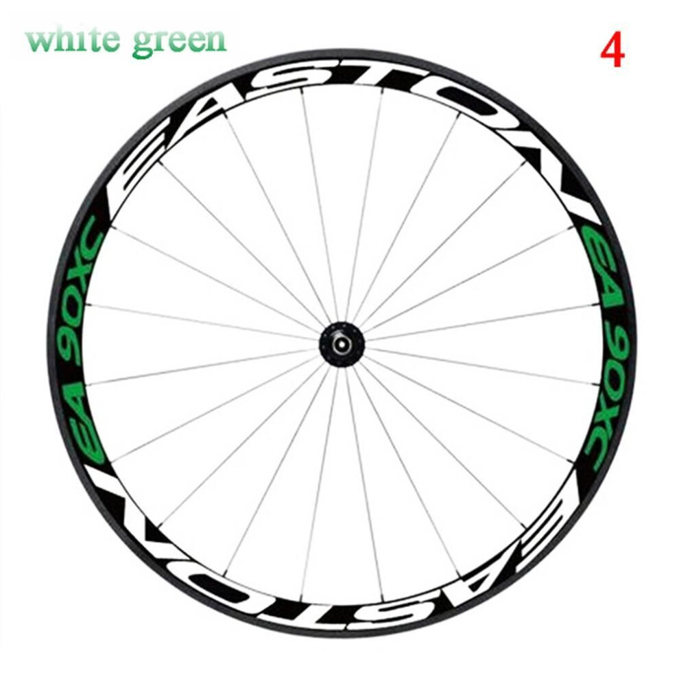 (4 white green) Stickers Multicolor Cycling Bicycle Rim Decals Bicycle Stickers Bike Wheel Rims Reflective Stickers