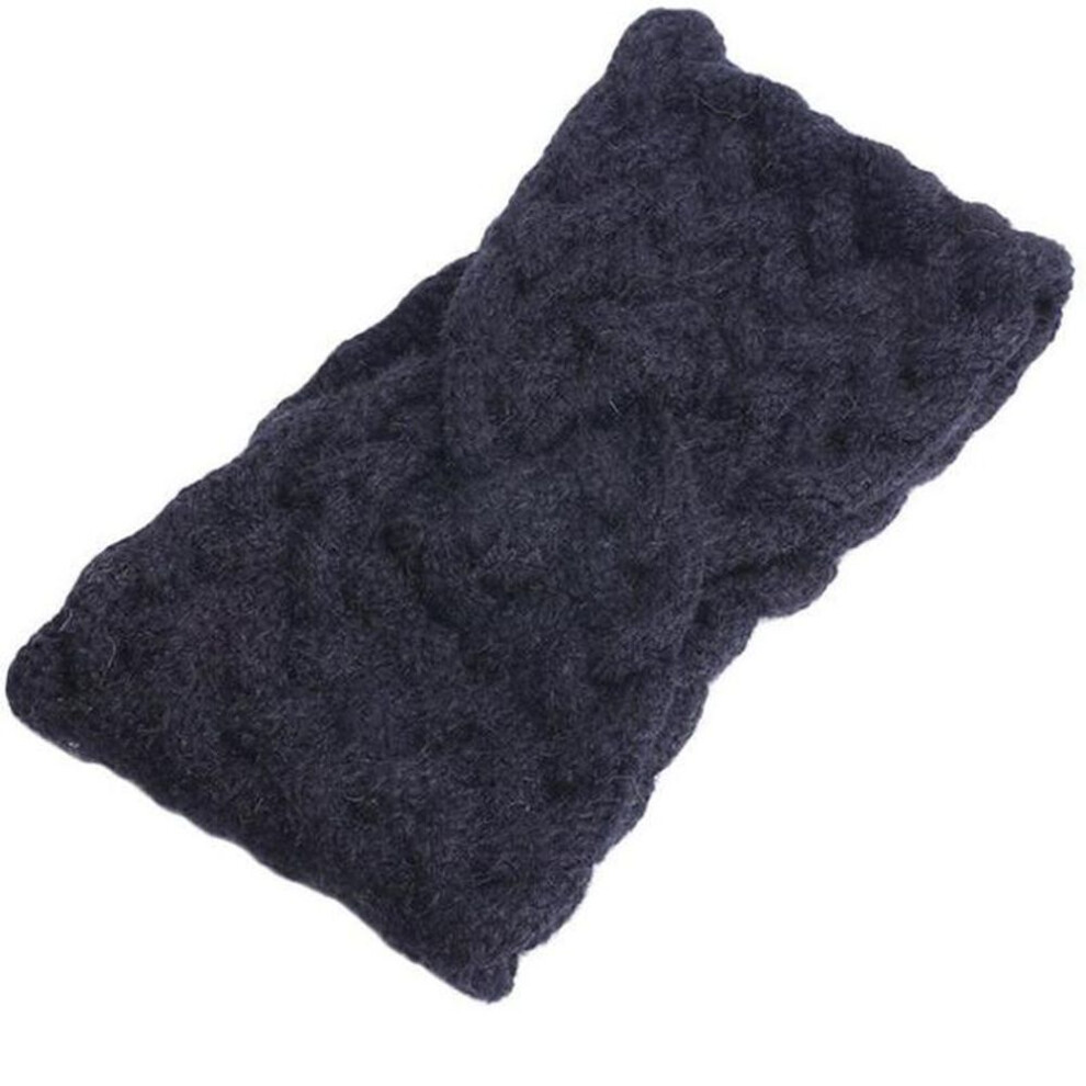 (black) 1 Piece Winter Ear Warmer Headband Women Elastic Wool Knitted Headband