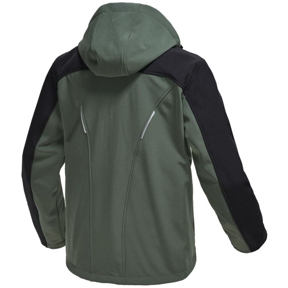 [gopune] Men's Outdoor Soft Shell Jacket Water Repellent Military Parka Thermal Climbing Clothes Jumper Outerwear Hiking Wear Mountain Parka With