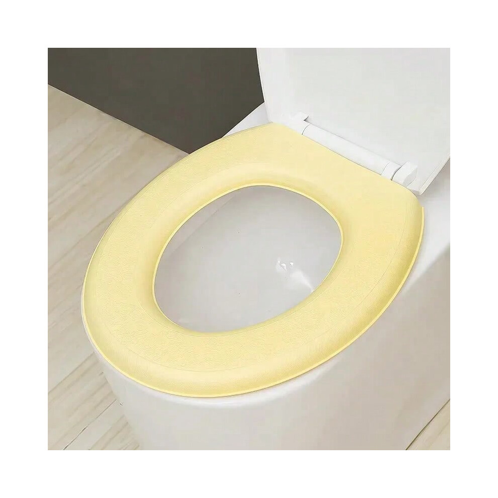 (D) Washable Toilet Seat Cover Waterproof Sticker Foam Toilet Lid Cover Portable Silicone Toilet Cup Covers Bathroom Accessories