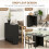 Homcom HOMCOM Rolling Drop Leaf Dining Table Folding Kitchen Table with Open Shelves 4