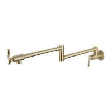(gold) Brass Pot Filler Tap Wall Mounted Kitchen Sink Faucet Black Single Cold Taps Single Hole Faucets 360 Rotate Folding Spout Spigot