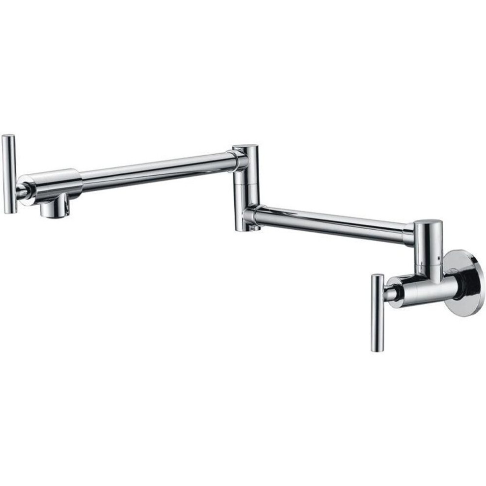 (silver) Brass Pot Filler Tap Wall Mounted Kitchen Sink Faucet Black Single Cold Taps Single Hole Faucets 360 Rotate Folding Spout Spigot