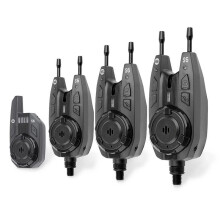 Saber S6 Wireless Bite Alarm Set 3+1 Carp Fishing Case, LED Receiver - FBA-W/LESS-XT-3-3PC