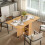 Homcom HOMCOM Foldable Dining Table with Storage Shelves for Kitchen, Dining Room 1