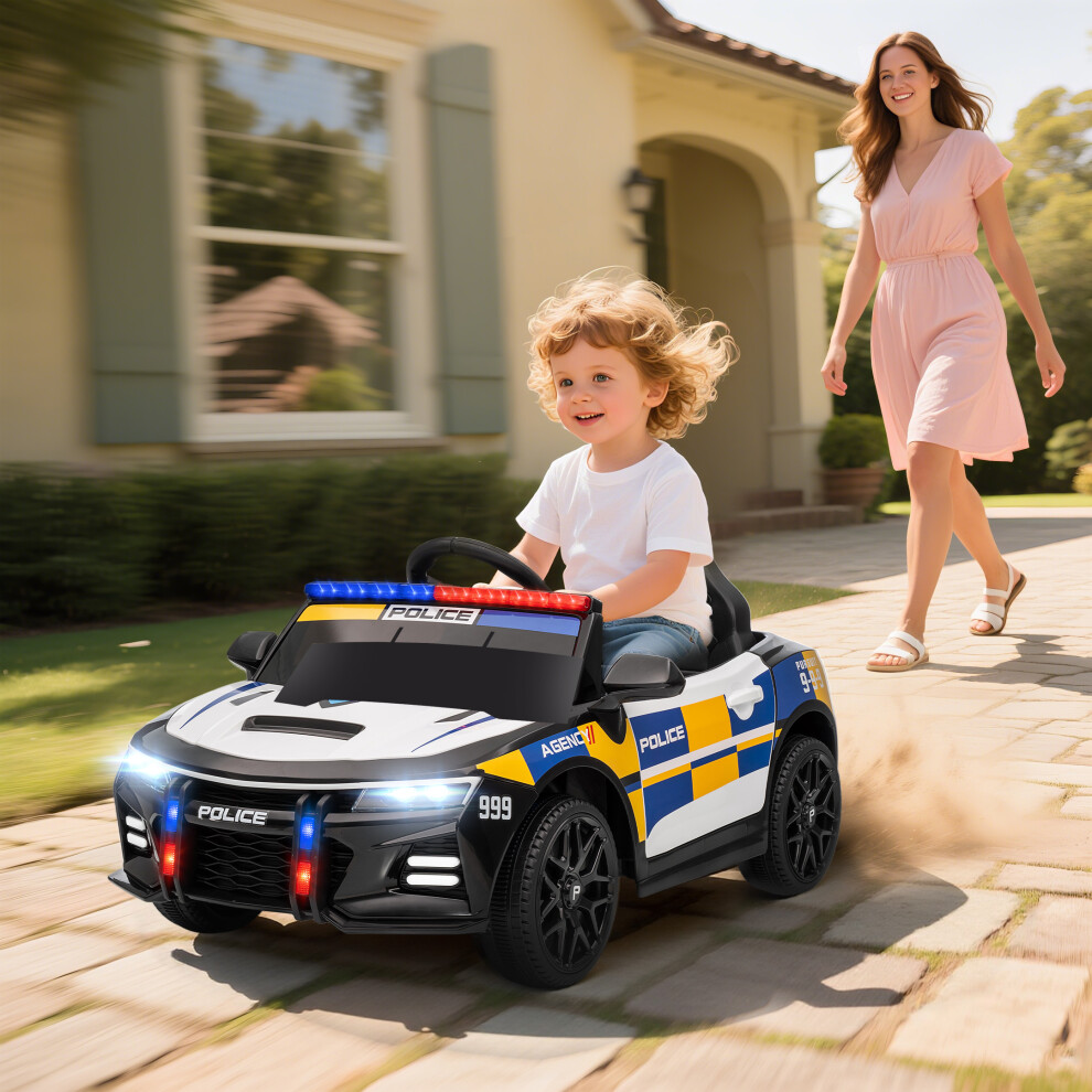 Aiyaplay Kids Electric Ride Pm Police Car With Remote Control, Multicoloured