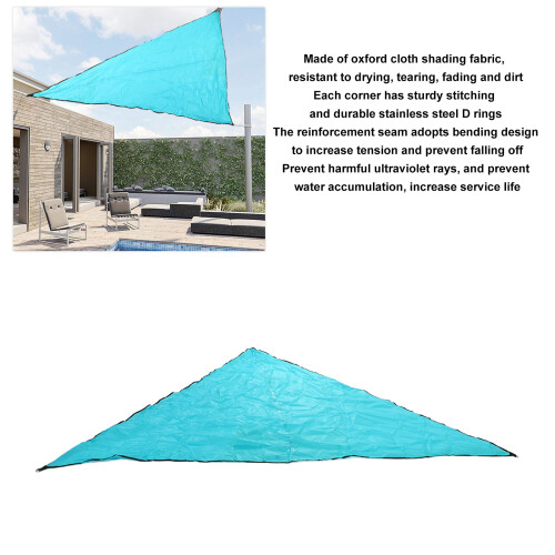 Vela de sombra triangular 3x3x3 m Azul Lago 2